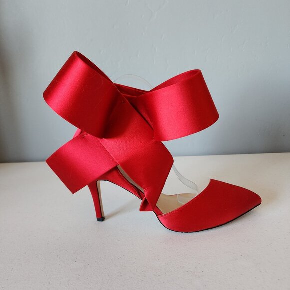 Aminah Red Bow Pumps "EUC" - Picture 11 of 16